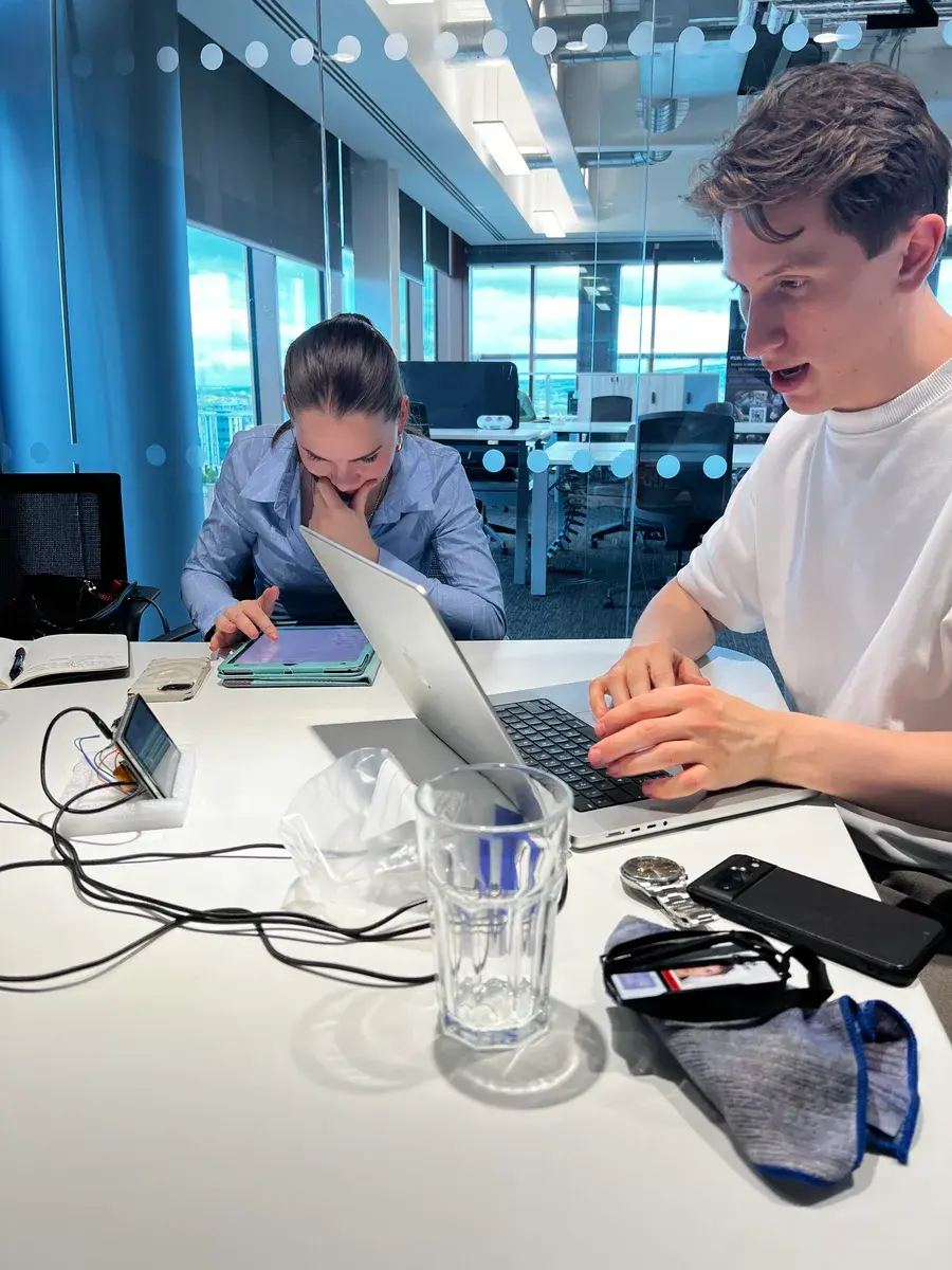 Jack and Henrietta working together on the AnFiTest project